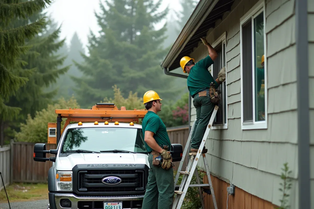 Roof and siding repair on a Lakewood, WA home