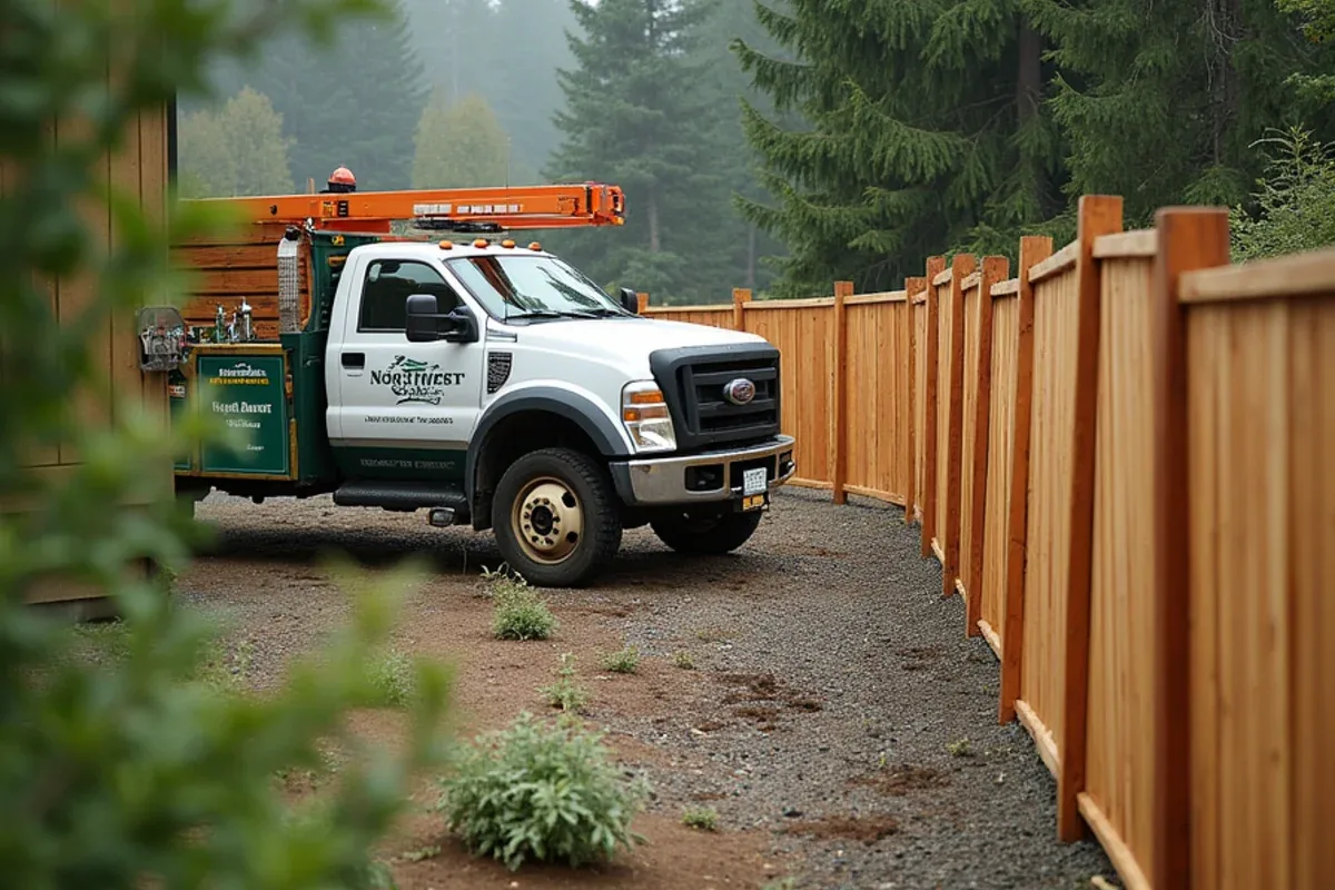 HOA-style back-yard fence in the Northwest Landing community in DuPont, WA