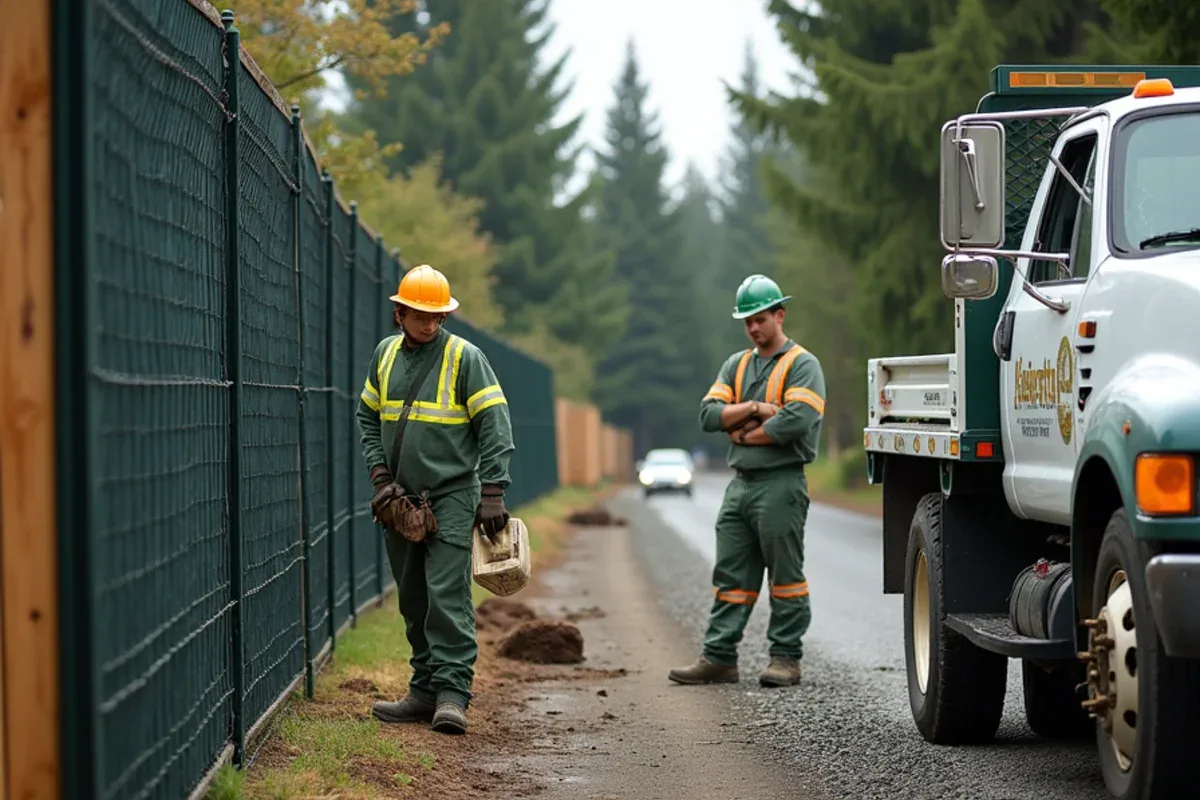 Perimeter fence along an apartment complex in Federal Way, WA