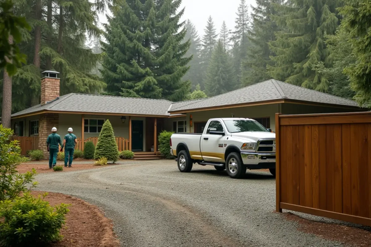 Mid-century ranch home with a new fence in Parkland, WA