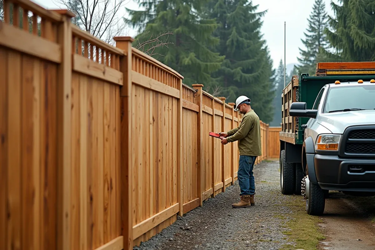 Back-yard fence in a newer subdivision near JBLM in Spanaway, WA