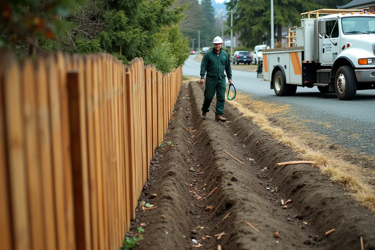 Wood fence stepped down a sloped North End lot in Tacoma, WA
