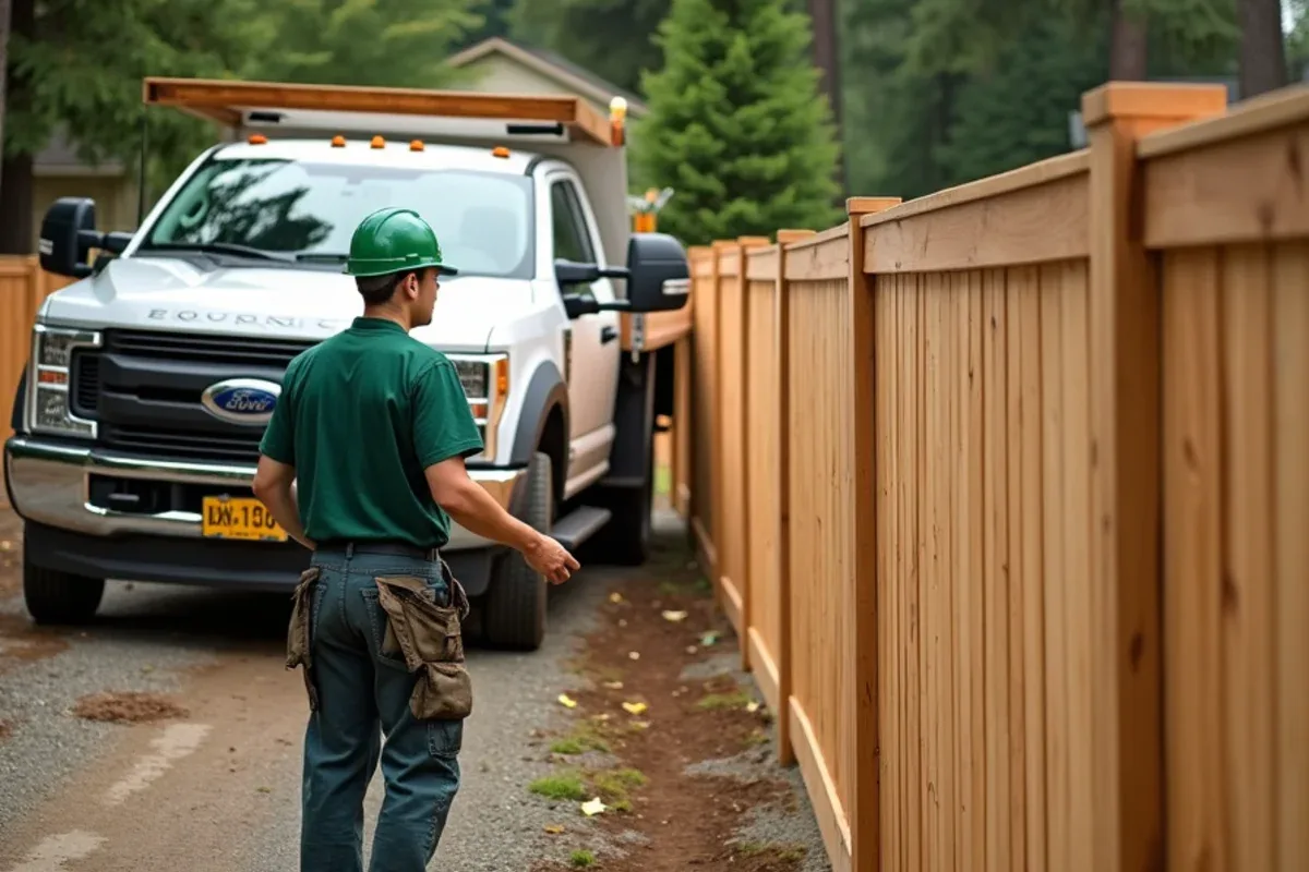 Cedar fence with cap-and-trim top detail in Lakewood, WA